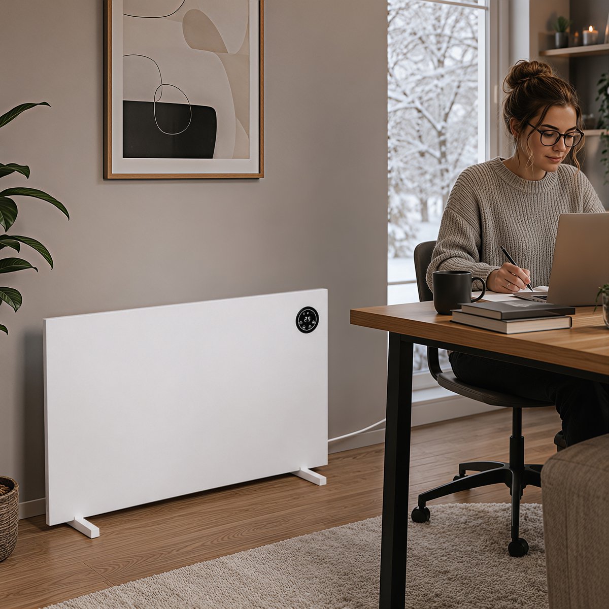 Infrarood Verwarmingspaneel 750W met WiFi, Thermostaat en Afstandsbediening, Wand of Vrijstaand – foto 6