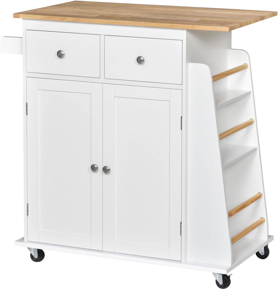 HOMCOM Keukeneiland - Hout - 89x45x89,5cm - Wit