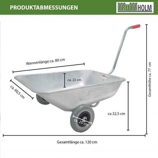 Kruiwagen Eenhandskruiwagen Draagvermogen 100 kg Inhoud 75 L PU-banden Kerkhofkruiwagen Tuinkruiwagen — afbeelding 2