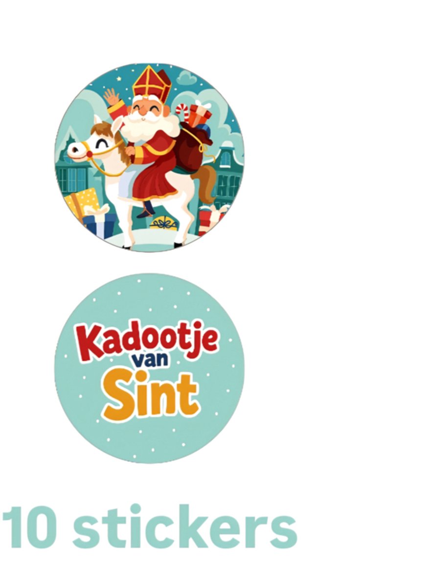 10 Sinterklaas Stickers - Kadootje van de Sint - leuk inpakken - sintsticker - schoencadeau - pakje van de sint