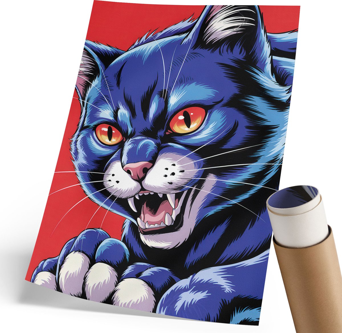 Coloray Canvas Poster Polycanvas - Bosweg, Groente - 420 x 594 mm - Zwart Patroon - Rechthoek - Wandkunstwerk - Kantoor - Expressief