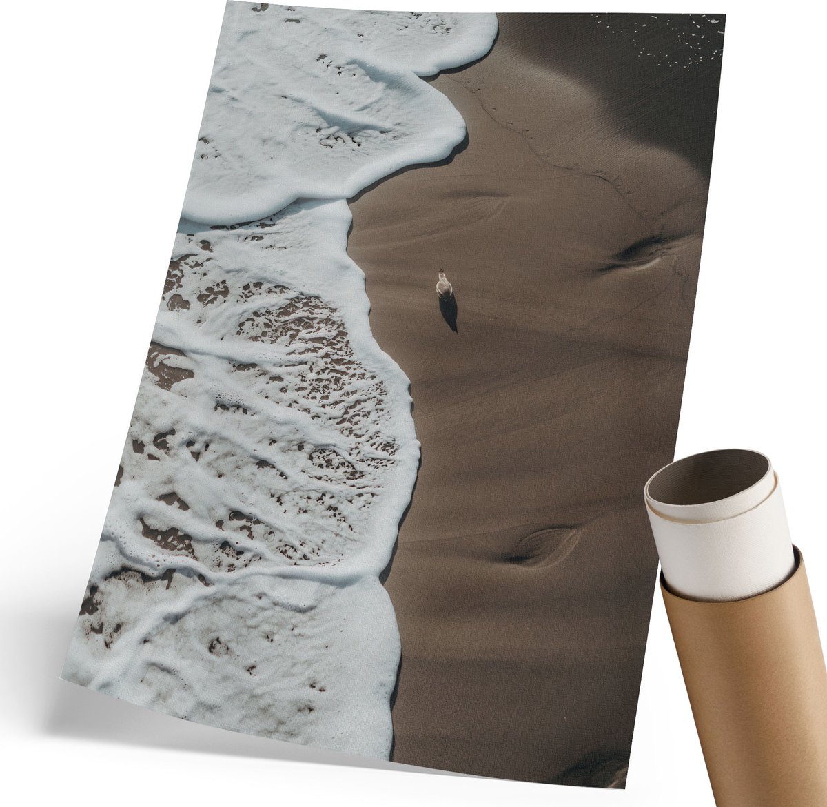 Coloray Canvas Poster Polycanvas - Natuur Aan Het Strand, Fotografie - 210 x 297 mm - Bruin Patroon - Rechthoek - Muurdecoratie - Woonkamer, Slaapkamer, Kantoor - Klassiek