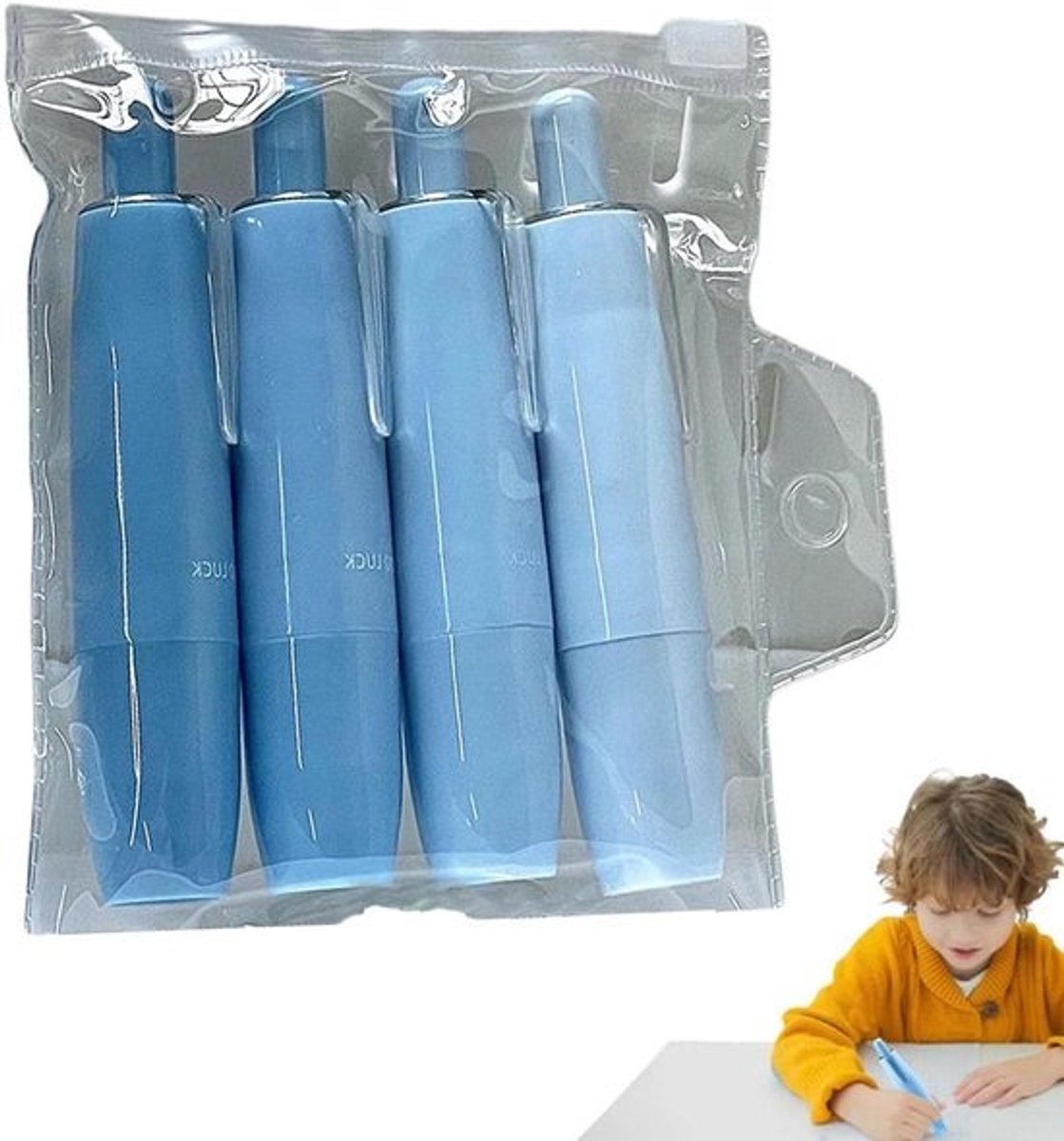 Correctieband Roller - Lijmstift Correctie - Documenten Bewerken - Dubbelzijdig Kleefmateriaal - 4 stuks - Blauw