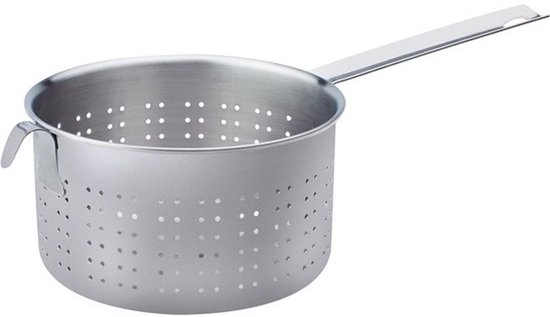 Cilindrisch Vergiet - Pasta Pan - Af Gieten - Roestvrij staal 18/10 - 24 cm - Staal — afbeelding 2