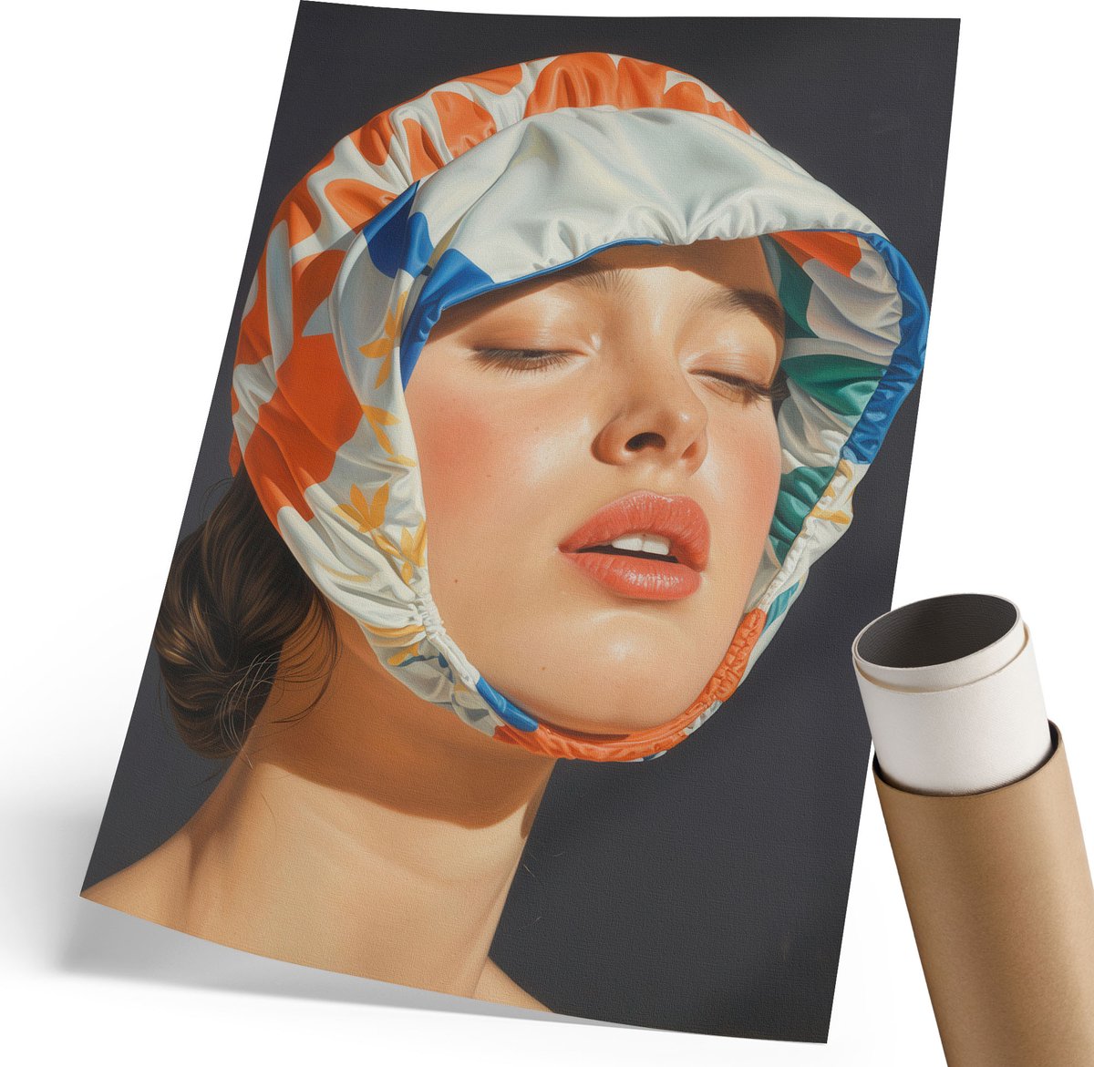 Coloray Polycanvas Poster - Kleurrijk Portret, Illustratie - 210 x 297 mm - Oranje Wanddecoratie - Rechthoek - Kunstposter - Woonkamer, Slaapkamer, Kantoor - Glamour