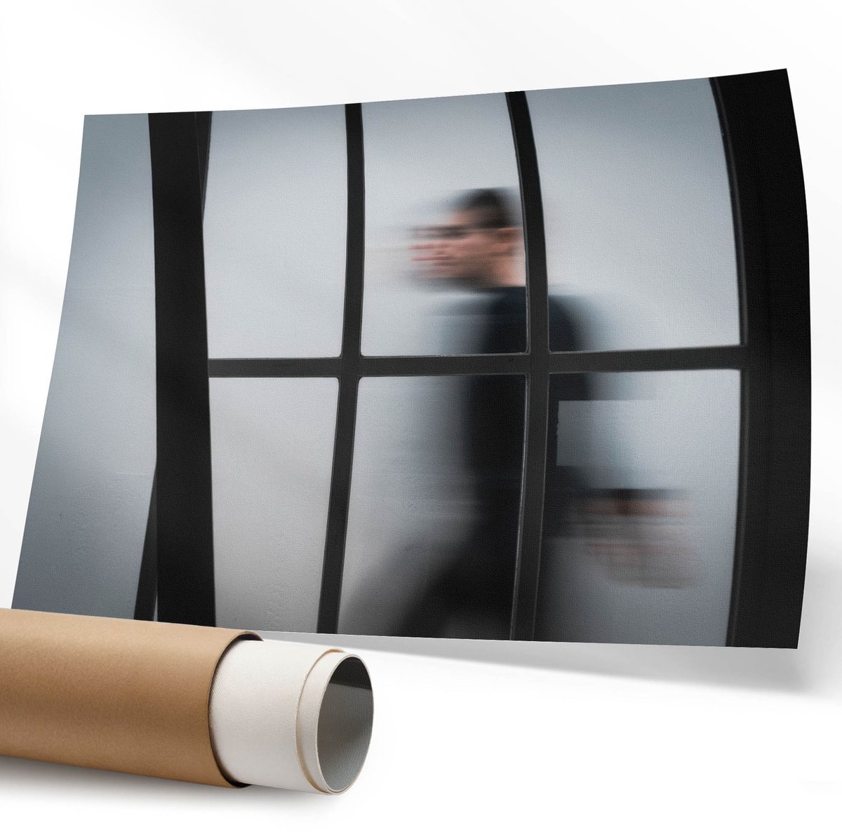 Coloray Polycanvas Wandposter – Dynamisch Silhouet, Zwart – 594 x 840 mm – Geel Wanddecoratie – Rechthoek – Muurdecoratie – Slaapkamer – Minimalist