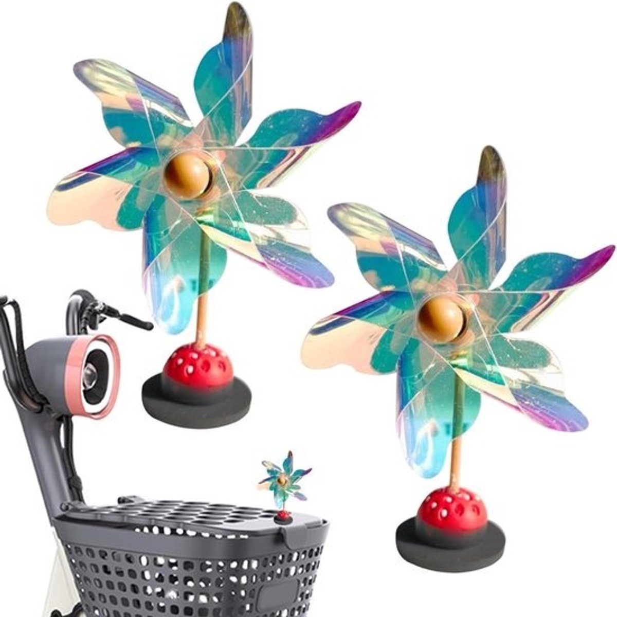 Auto Windmolen Decoratie - Dashboard Spinner - Auto Interieur Opvrolijken - Stil Draaiend - 10x5 cm - Veelkleurig