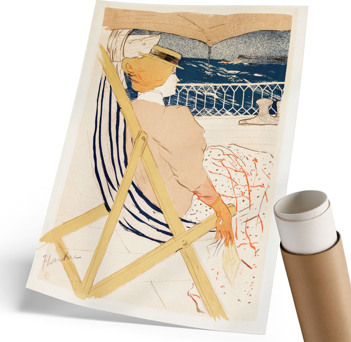 Wallfluent Polycanvas Wandposter - Kleurrijke Penseelstreken, Schilderen - 420 x 594 mm - Turkoois Illustratie - Rechthoek - Wandkunstwerk - Woonkamer, Slaapkamer, Kantoor - Expressief