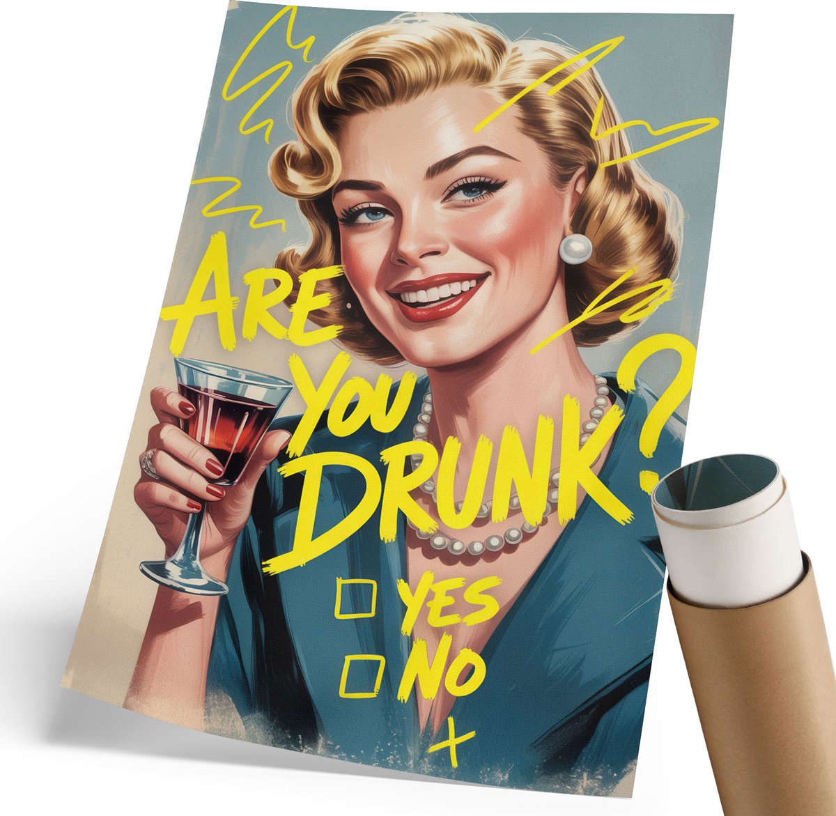 Wallfluent Polycanvas Poster - Zwart-Wit Frame, Fotografie - 297 x 420 mm - Zwart-wit Design - Rechthoek - Wandkunst - Woonkamer, Slaapkamer, Kantoor - Klassiek