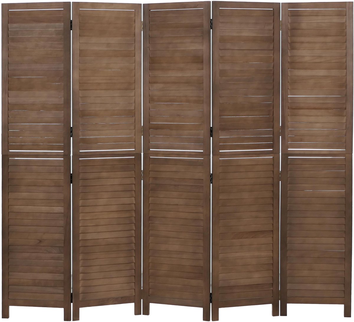 Kamerscherm MCW-C30b, ruimteverdeler, scheidingswand, privacyscherm, vintage paulowniahout 180x200 cm ~ bruin