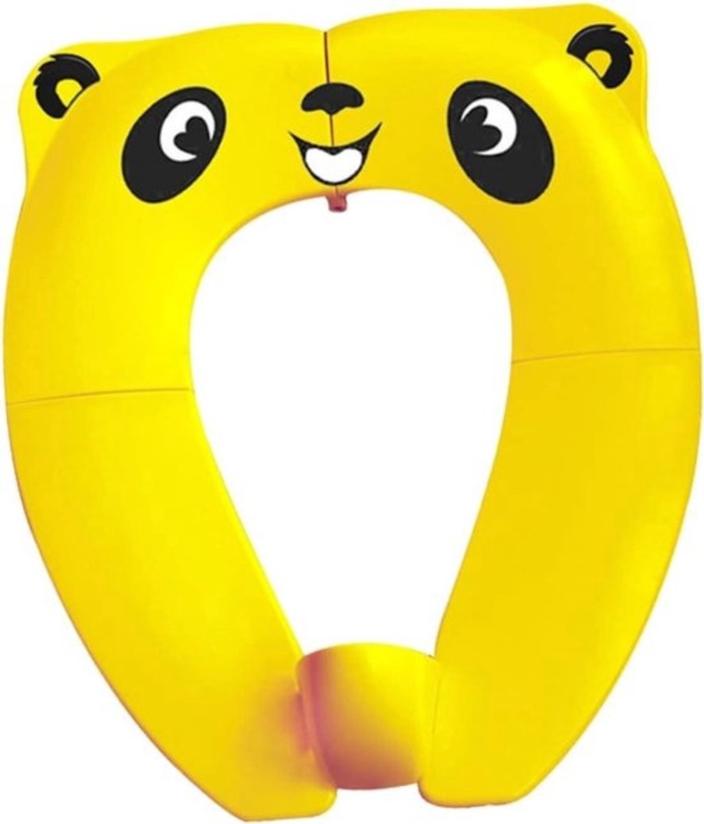 Kinder Toiletring - Zindelijkheidstrainer Potje - Zindelijkheidstraining Thuis - Opklapbaar Antislip - 36x29x2.5cm - Geel