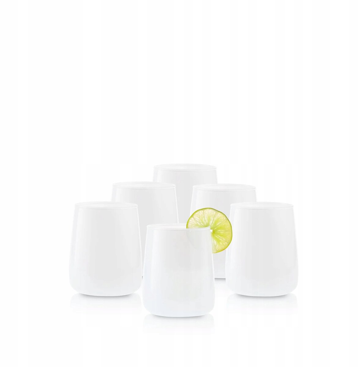 Set van 6 melkwitte glazen - 335 ml