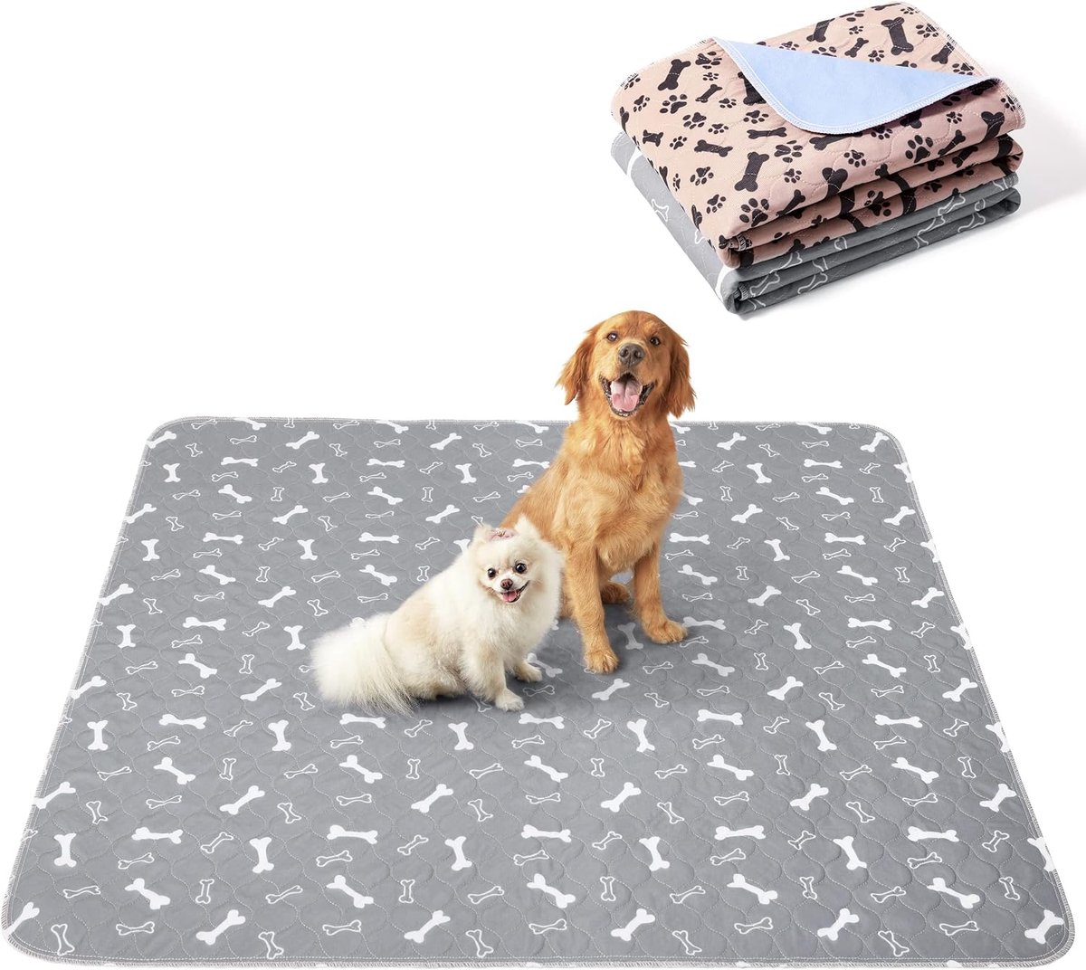 Herbruikbare Puppy Pads XS– 30 x 30 cm – Wasbare Honden Plasmat – Antislip & Waterdicht – Puppy Trainingsmat – 2 Stuks