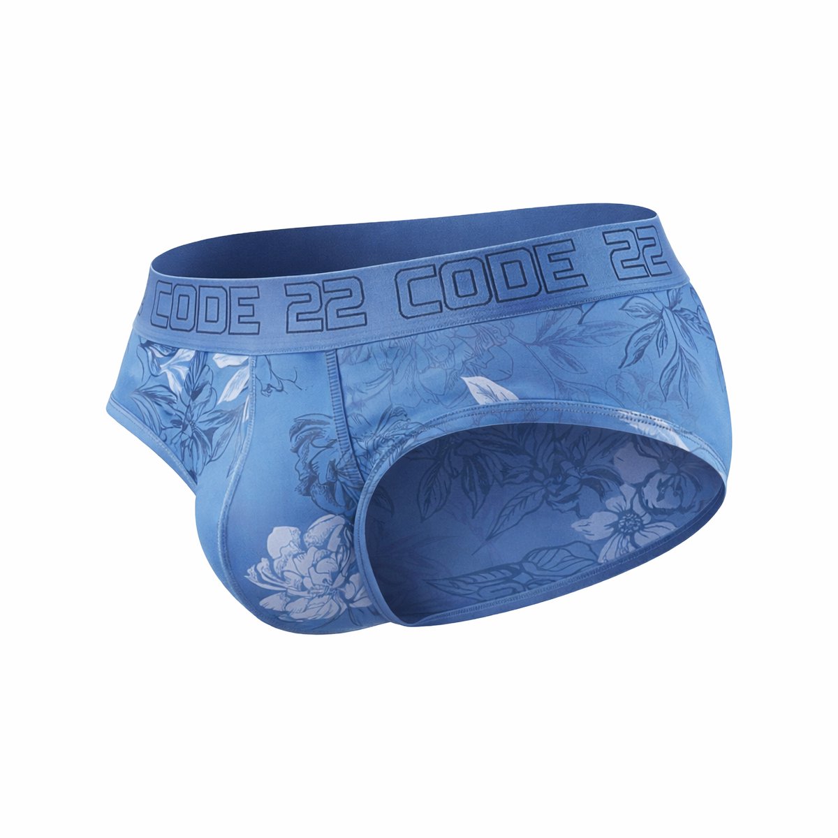 CODE 22 Bouquet Brief Blue - MAAT M - Heren Ondergoed - Slip voor Man - Mannen Brief