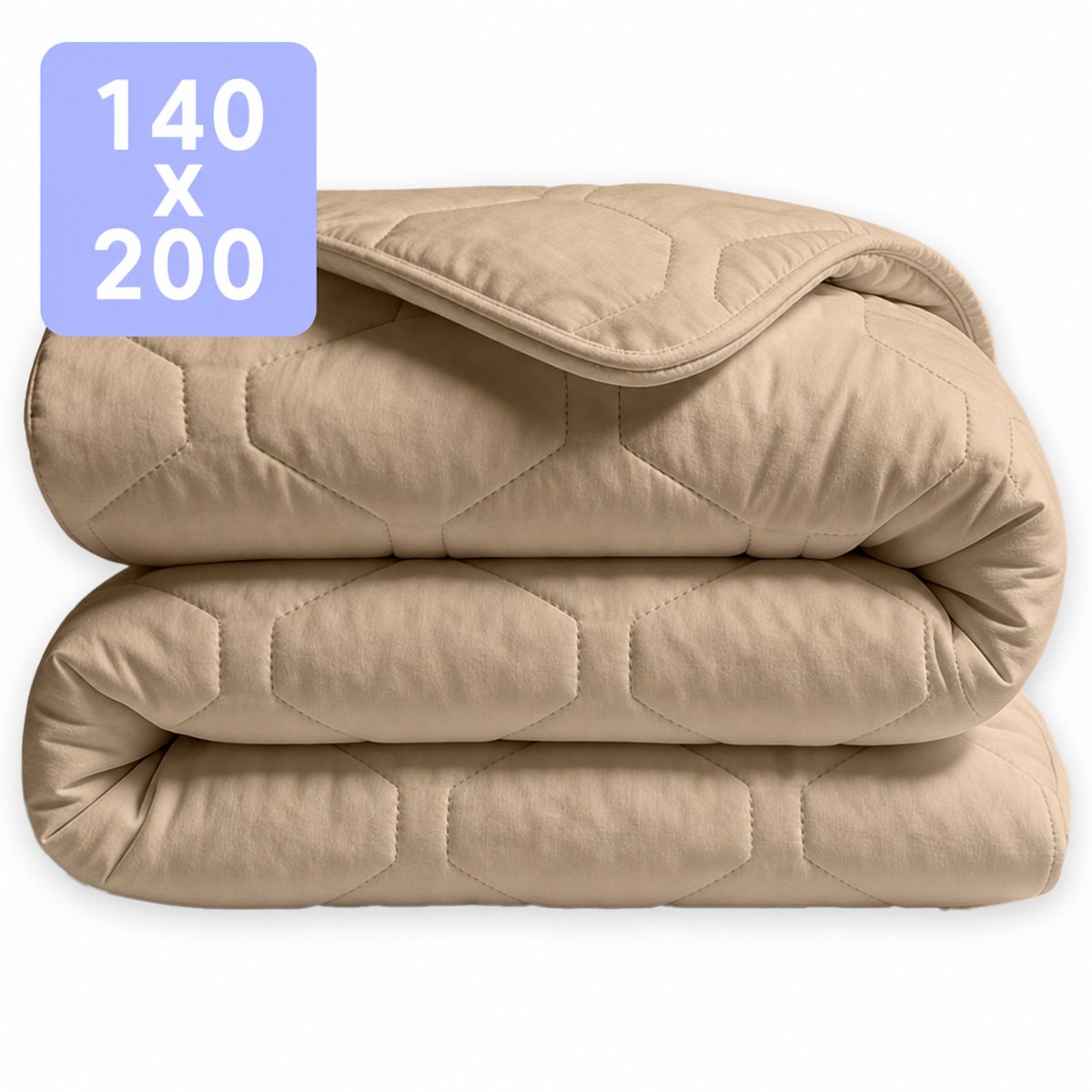 HappyBed Dekbed zonder overtrek 140x200 - Puffy - Wasbaar dekbed - Dekbed zonder hoes - Hoesloos Dekbed - Taupe