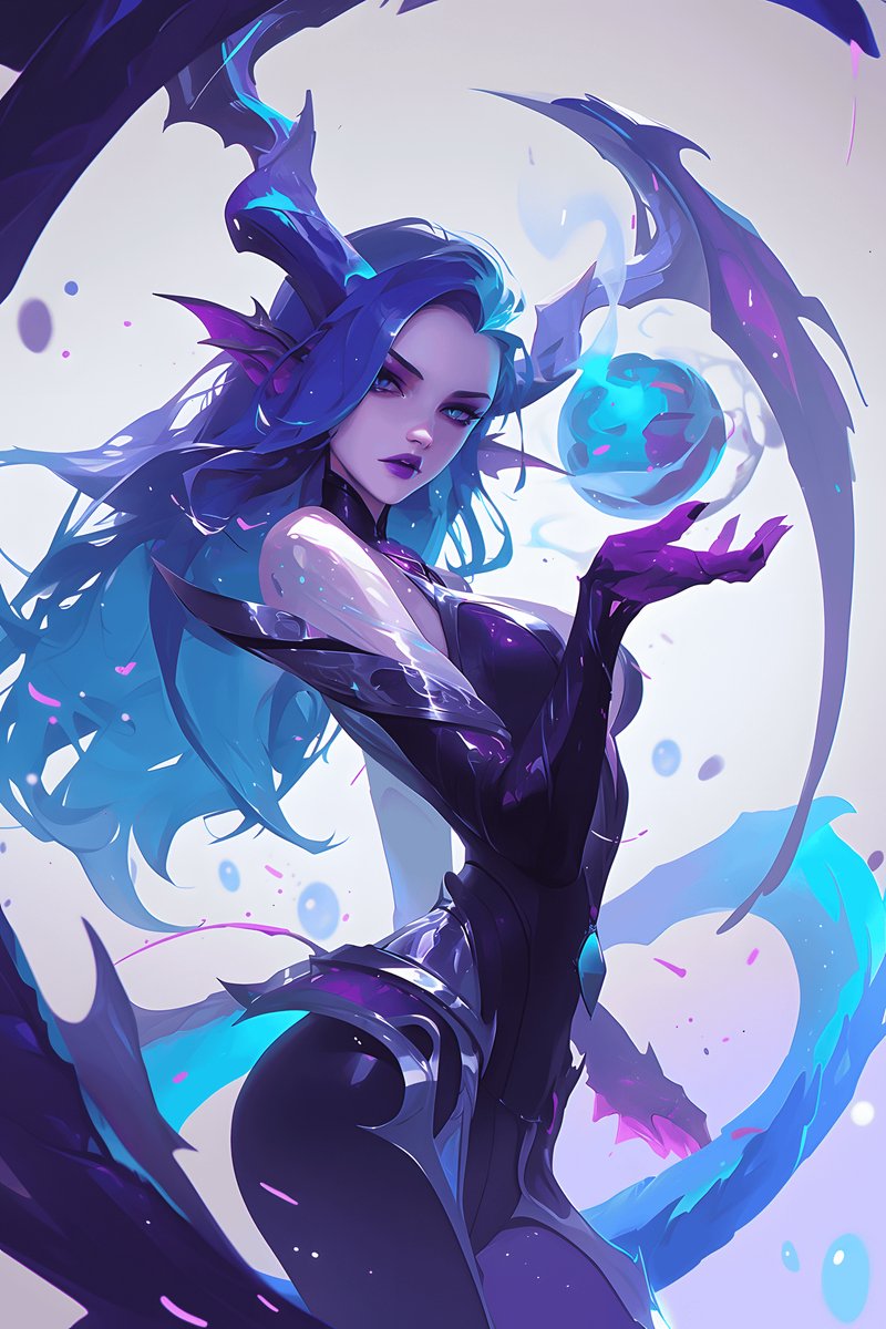 Demon Poster - Meisje - Fantasie - Kunst - Duistere - Unieke - posters - formaat 70x100cm - Wanddecoratie - L2721MT