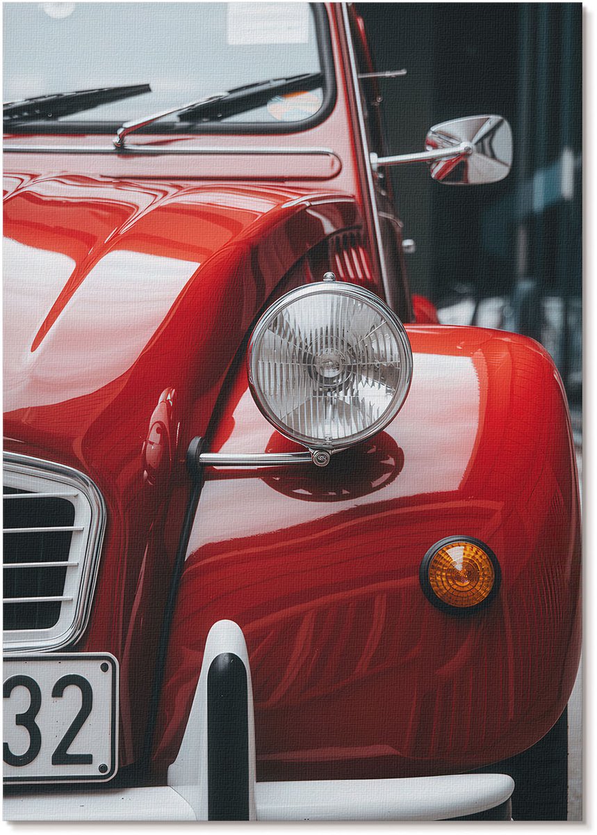 Tulup Polycanvas Poster - Stadslandschap, Marine - A4 - Rood Wandposter - Rechthoek - Muurdecoratie - Woonkamer - Vintage