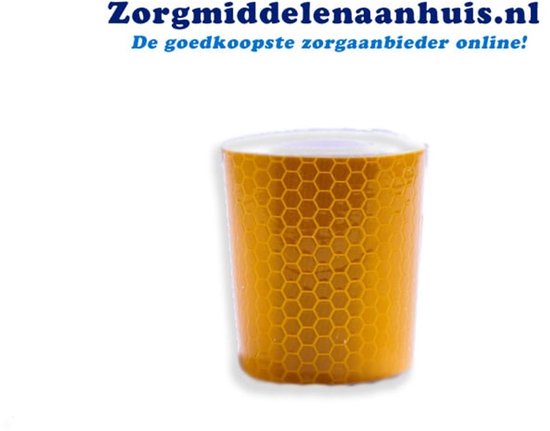 Oranje reflecterende tape met honingraatpatroon.
