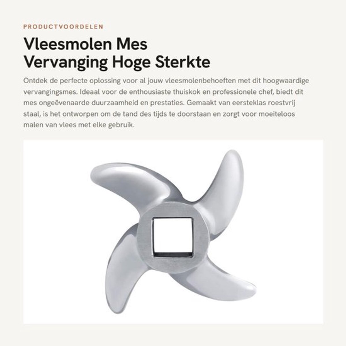 Dailygoods- Vleesmolen Mes Vervanging - RVS Hoge Sterkte - - Geschikt voor