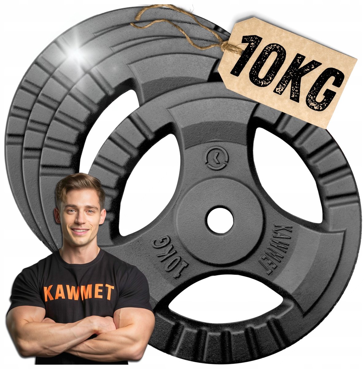 40kg Gietijzeren Houderplatenset - Tri-Grip Design