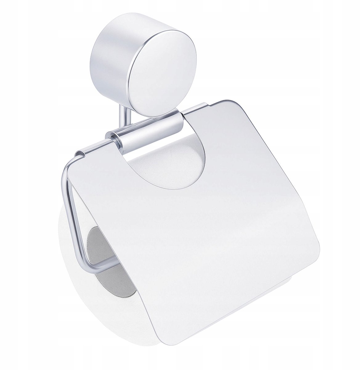 Merkloos Zilveren Toiletrolhouder met Klep - Wandmontage
