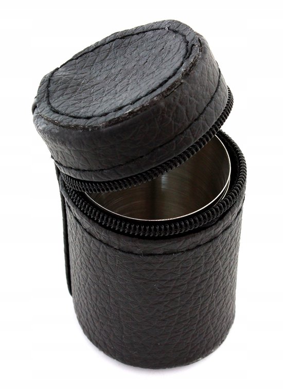 Set van 6 RVS Drinkbekers 30ml met Zwart Kunstlederen Etui — afbeelding 5