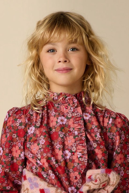 Rode Blouse Met Bloemen Print
