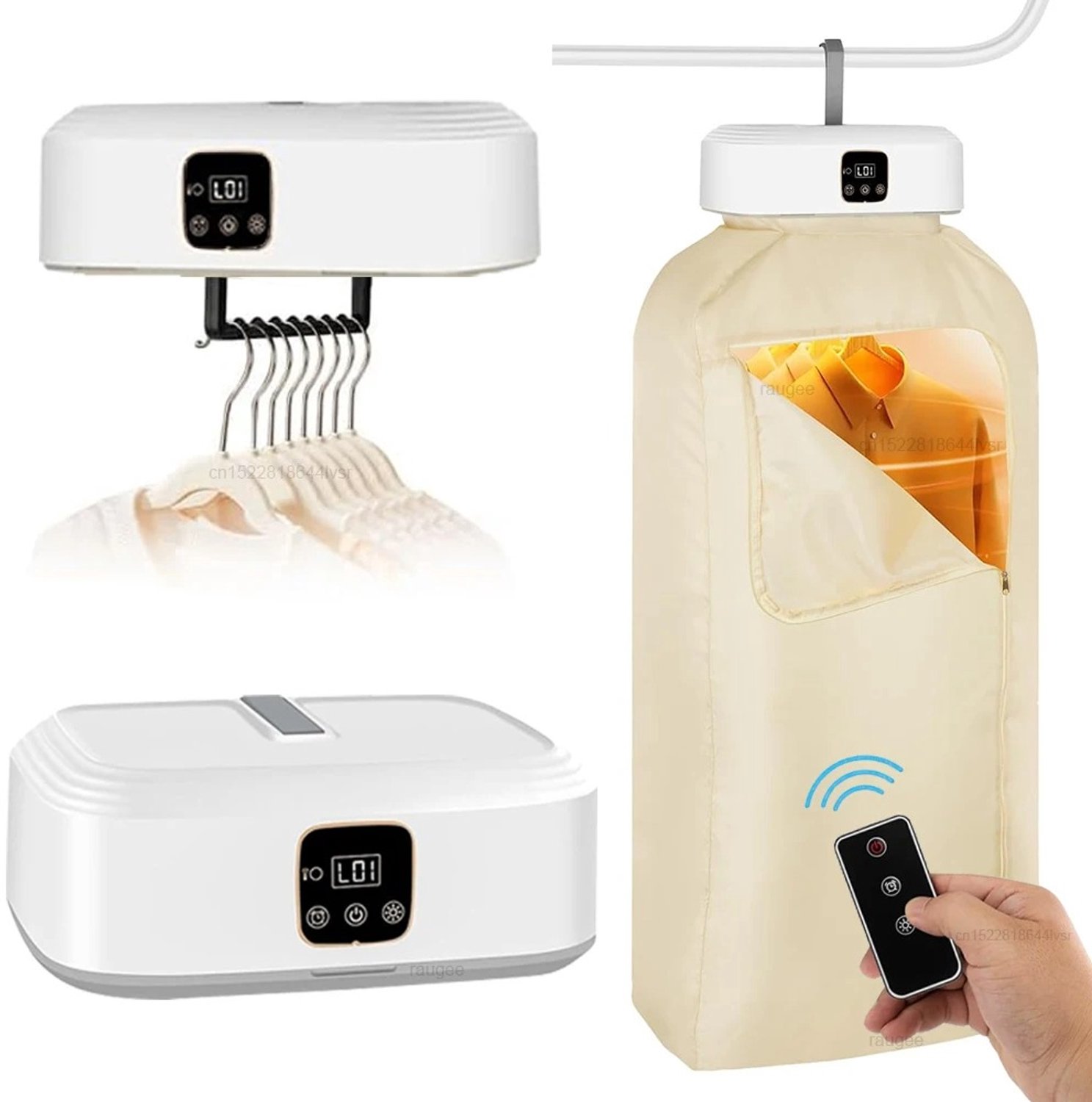 Tremeo Draagbare Kledingdroger - Elektrische Wasdroger - Droogrek - Kleding Droogkast - 600W - 2 Droogstanden - Timer 1-8 Uur