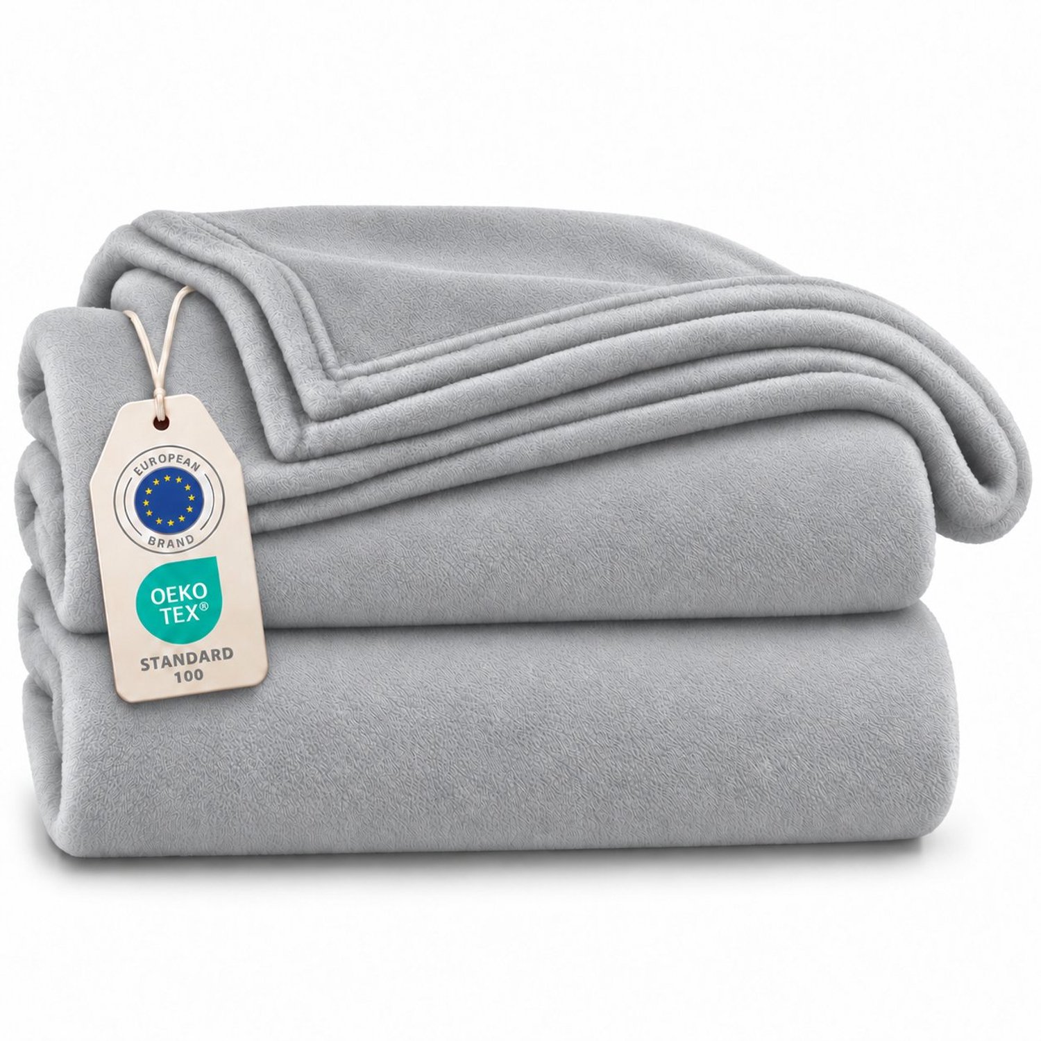 Tbeloo Fleece deken 270 x 230 cm grijs - zachte microvezel deken voor bank, bed of picknick