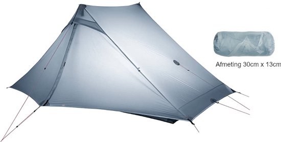 3F UL GEAR Lanshan 2 PRO – 2-persoons Tent – Ultra Lichtgewicht – 4 seizoenen trekking tent – Waterdicht – Kampeertent – Kamperen – Hiking & Wandelen – Grijs — afbeelding 2