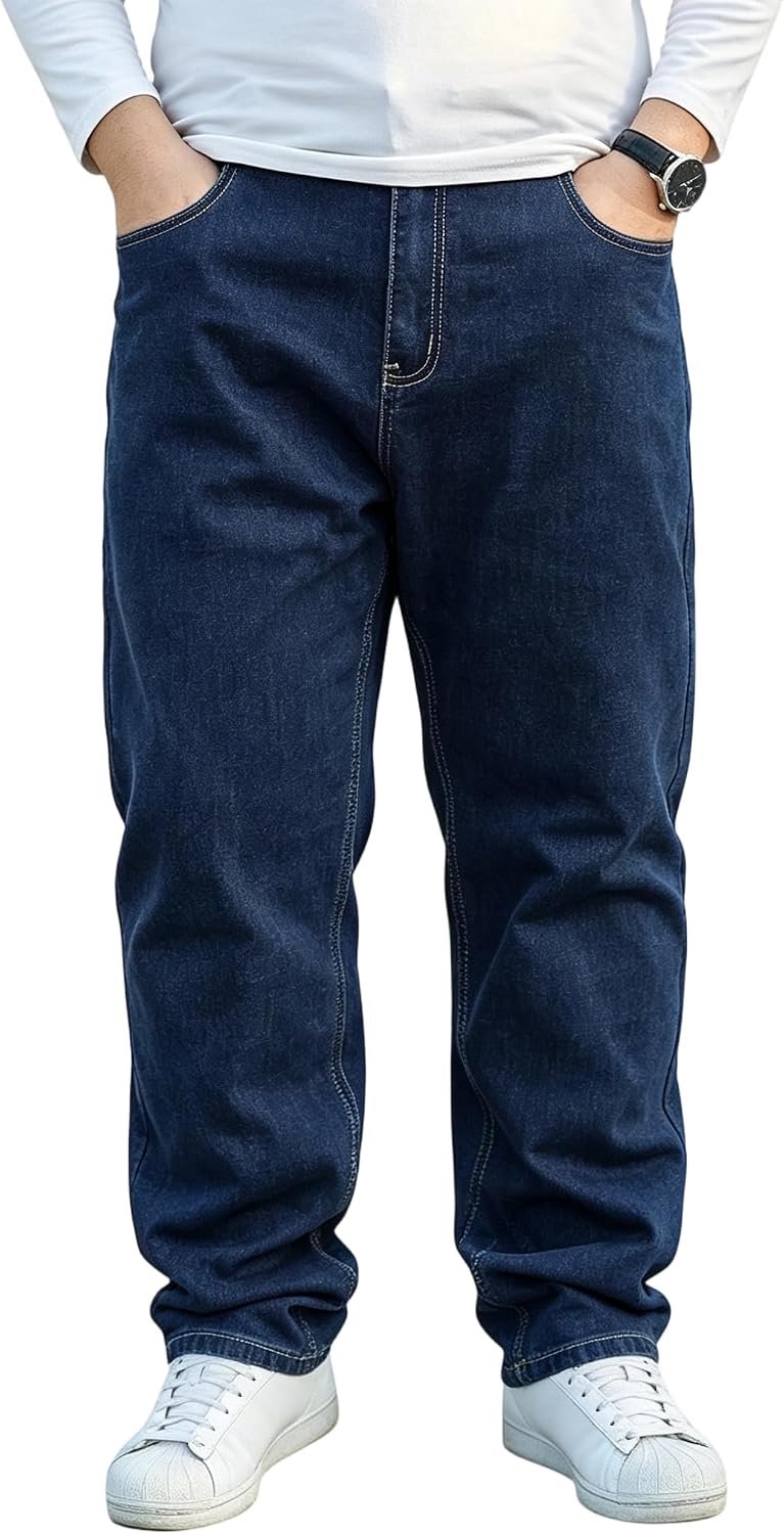 Jeans voor heren, grote maat, comfortabel, middelhoge taille, licht elastisch