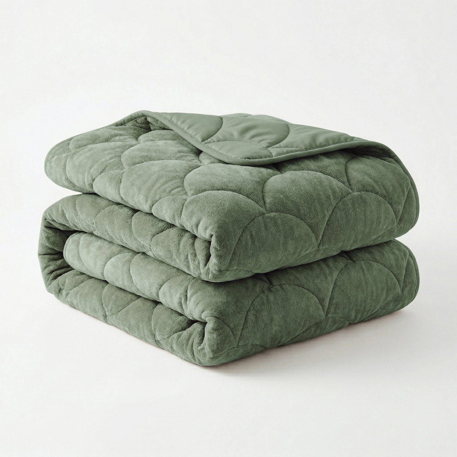 Zydante Dekbed Zonder Overtrek Velvet Chenille - Wasbaar Dekbed - Hoesloos Dekbed - Zachte Fluweel Look - Hedge Groen / 200x140