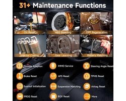 OBD2 Scanner – Autodiagnose Apparaat – Foutcode Uitlezer – Voertuigscanner – 8-Inch Touchscreen – Bi-Directionele Testen – 15 Uur Batterijduur