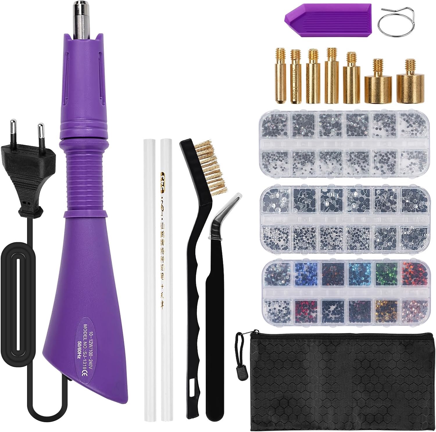 Applicator, snel verwarmbaar, voor het bevestigen van strass en parels (paars)