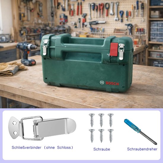 8 RVS spanelementen met schroeven en schroevendraaier (56mm) — afbeelding 4