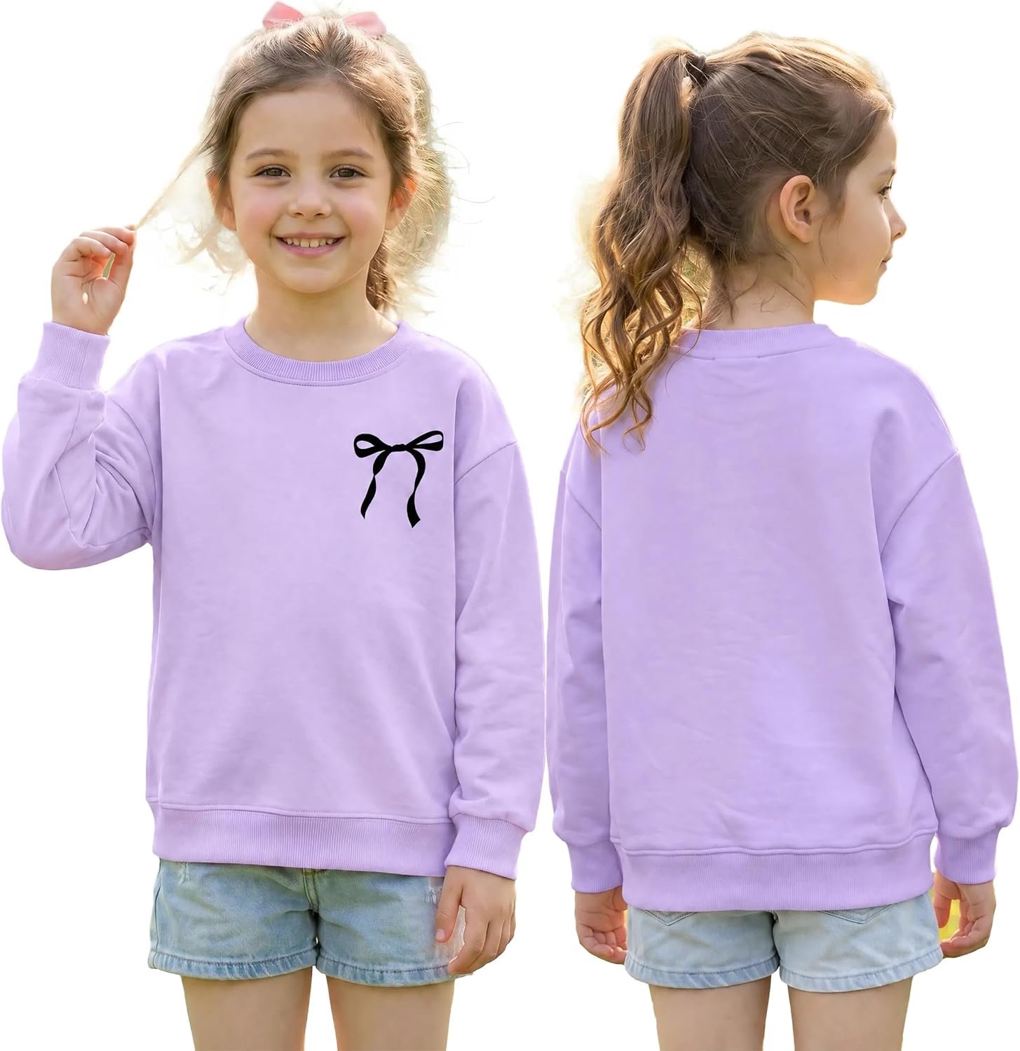 Sweatshirt voor meisjes met ronde hals