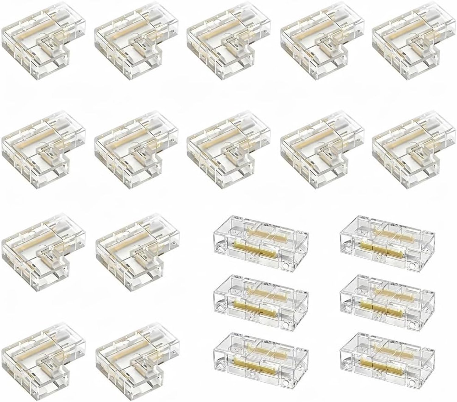 Snelconnector voor COB ledstrips 2-pins 8 mm - transparant - snelle verbinding zonder solderen - Vemera