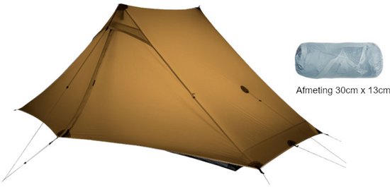 3F UL GEAR Lanshan 2 PRO – 2-persoons Tent – Ultra Lichtgewicht – 4 seizoenen trekking tent – Waterdicht – Kampeertent – Kamperen – Hiking & Wandelen – Bruin — afbeelding 2