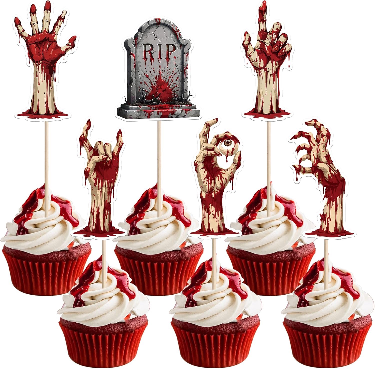 36 Halloween Grafsteen Cupcake Toppers