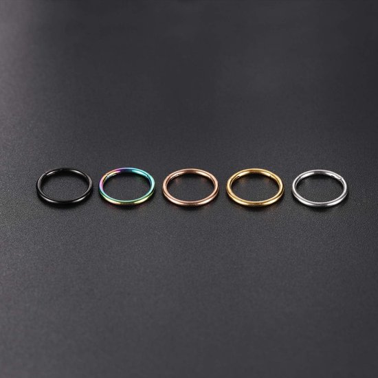 Neusring hoop 20G 18G 16G 14G 12G 10G - Titanium - Naadloos - Geschikt voor neusschotel en kraakbeen - ServiceTopper — afbeelding 5