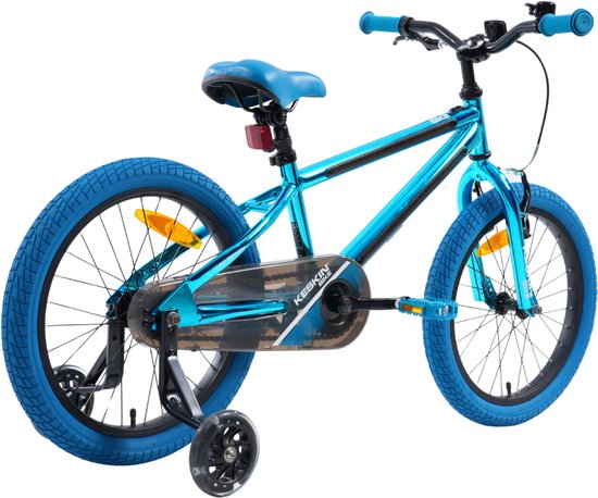 Keskin Bikes Kinderfiets 18 inch met LED-verlichting voor meisjes en jongens, 5–8 jaar — afbeelding 2