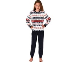 Pyjama langarm met banten in Noors design van fleece