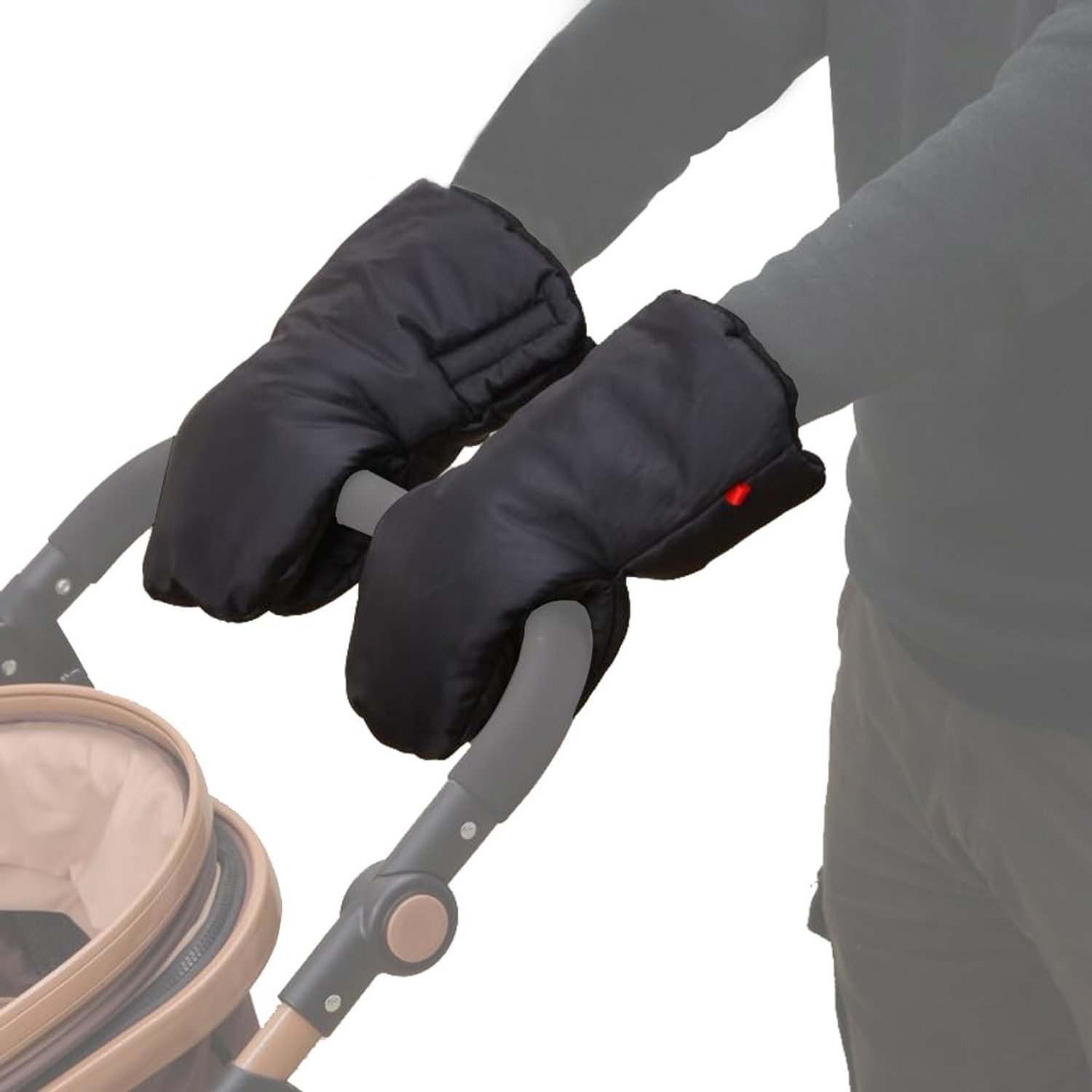 HisKes Warme kinderwagenhandschoenen voor de winter -Kinderwagen handmoffen – Universele kinderwagenhandschoenen - Waterdichte, warme en verdikte handschoenen voor winterse uitstapjes - 30*20 cm - Zwart