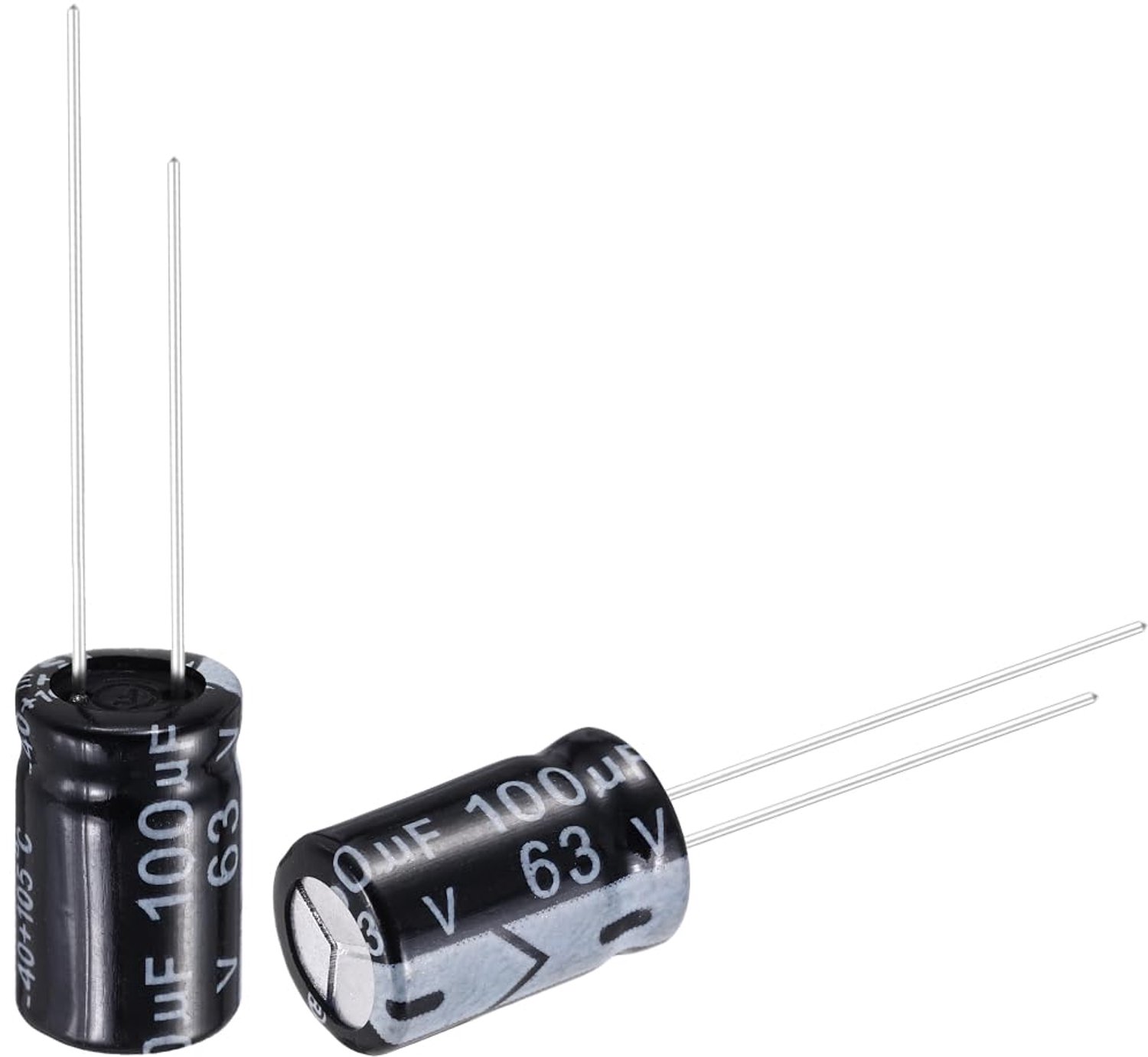 elektrolytcondensator 100µF 8x12mm - 63V aluminium - 10 stuks - betrouwbare stroomvoorziening - ServiceTopper