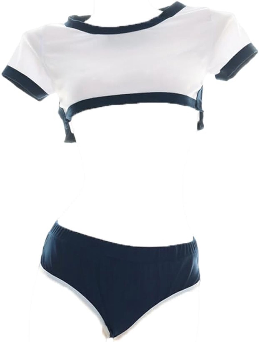 Cosplay Sexy Japanse Anime DVA Ondergoed Anime Vrouwelijke Studenten Yoga Sport Cheerleading Badpak Uniform