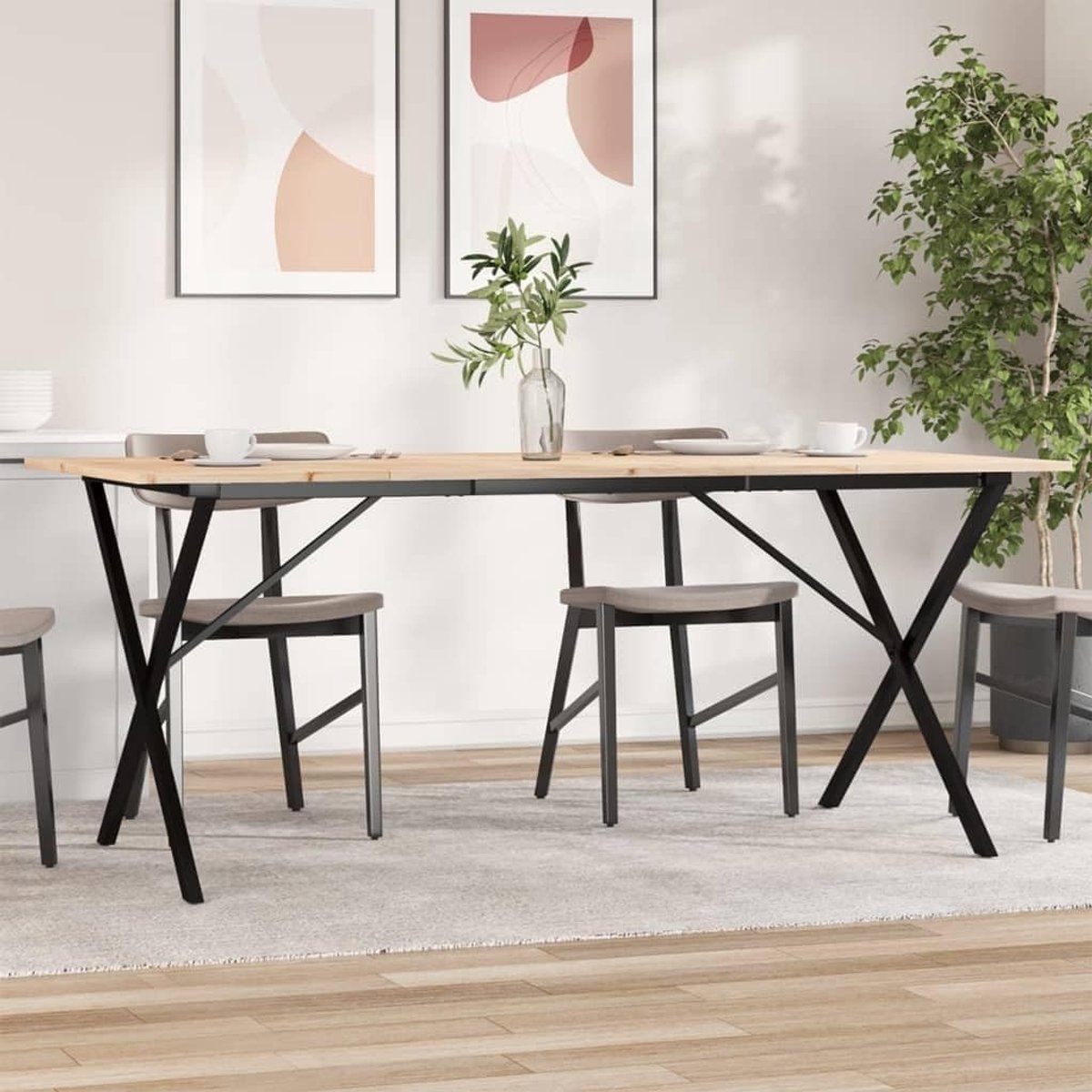 Grenenhout X frame eettafel 180x90x75 cm