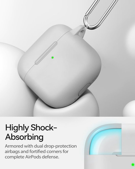 Siliconen voor AirPods 4 Hoes, D3-Light Gray — afbeelding 4