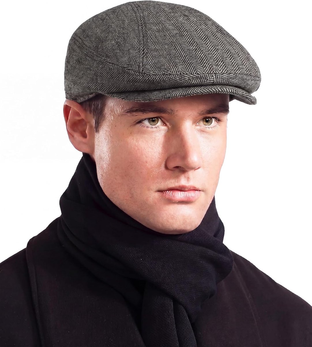 Plat, Gatsby, Newsboy, verstelbaar, 56-59 cm