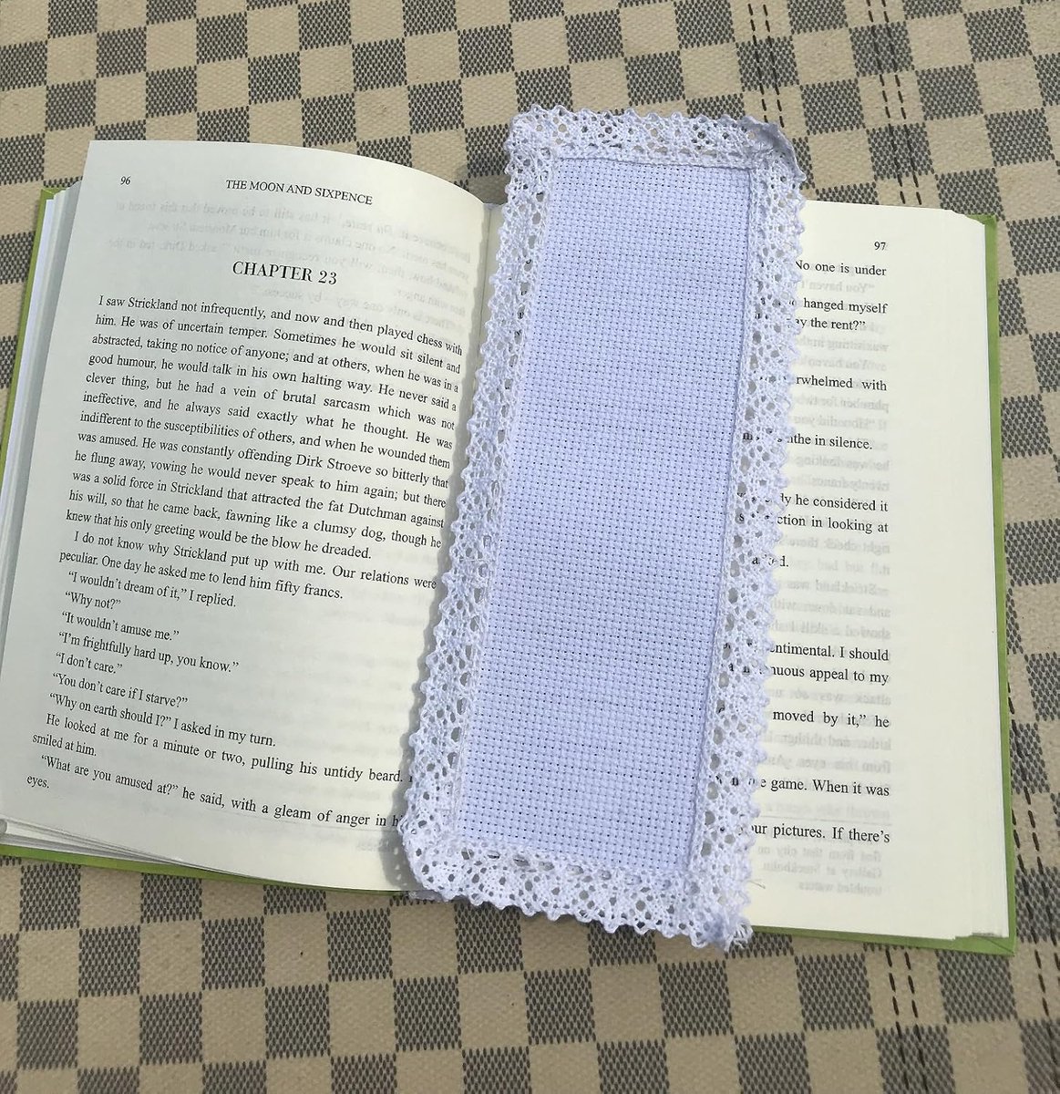 Stitch Design Book Marker Craft Kit. 10 stuks Egyptisch katoen 14ct aida met katoenen kant kruissteek. 10 unieke patronen
