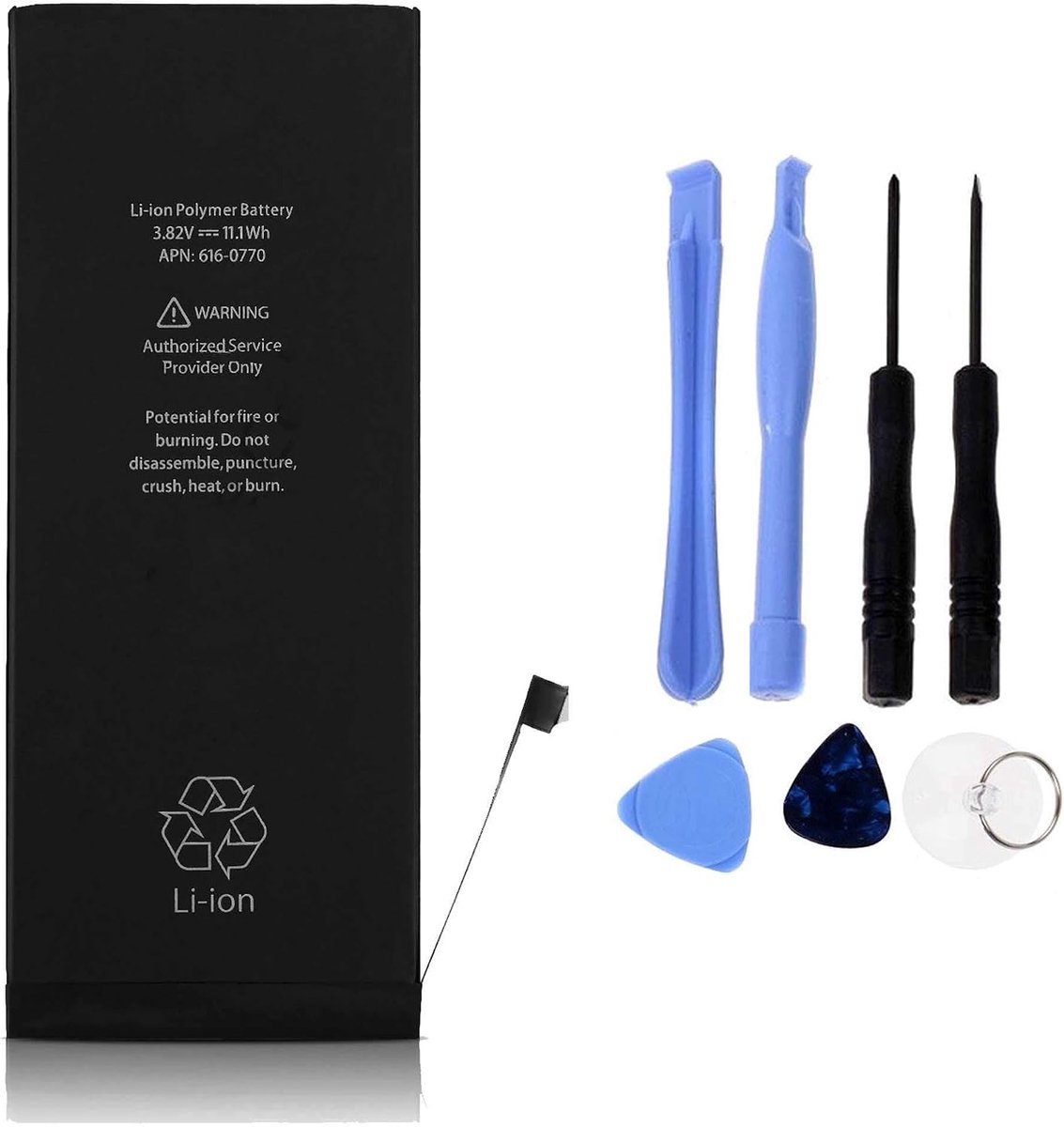 Accu met hoge capaciteit 2915 mAh, compatibel met iPhone 6 Plus met gereedschapsset.